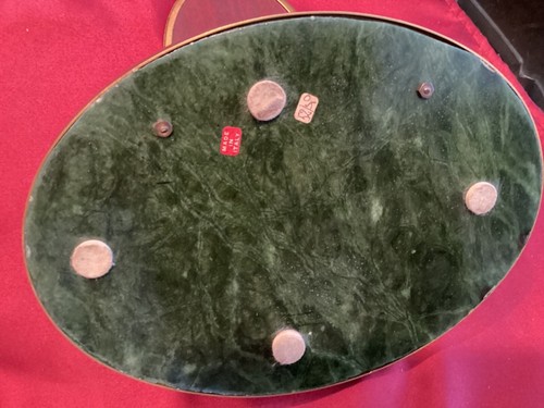 Vintage Italian Mini Vanity w/ Marble Base & Swivel Tilting Brass Mirror - Picture 12 of 13