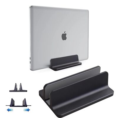 Vertical Laptop Stand Holder Aluminum Adjustable Dock for MacBook up to 17.3''
