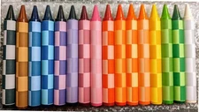 Joe Checkered COLORED jumbo crayons collection (16)