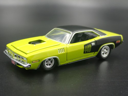 1971 71 PLYMOUTH Cuda 440 Verde 1:64 Escala Coleccionable Maqueta Coche Modelo