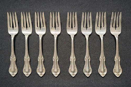 Sterling Silver Small Serving Fork Set of 8 – International Silver Joan of Arc