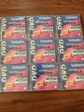 Verbatim Blank DVD+RW 4.7GB Rewritable DVD Disc Lot Of 9. Factory Sealed New