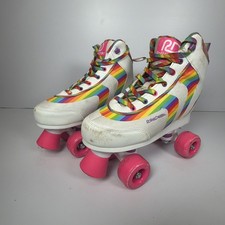 Kid s Roller Derby Roller Star Rainbow Quad Skates Adjustable Youth Sizes 3-6