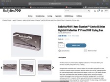 BaBylissPRO Nano Titanium Prima3100 1'' Flat Iron Nightfall Limited Edition. NEW
