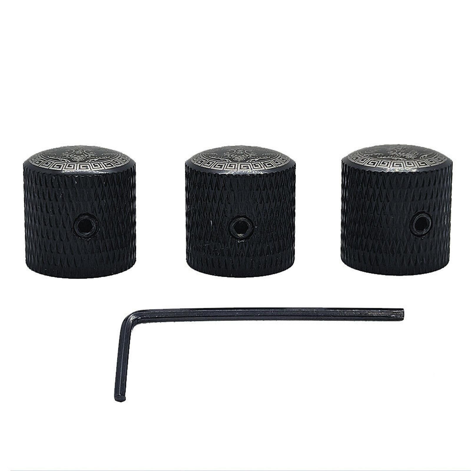 3Pack Knurled Volume Tone Control Knob Switch Replacement Cap Electric Guitar k