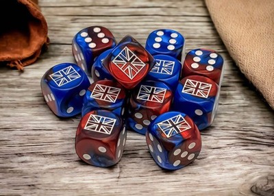 Great Britain War Dice 16mm D6 (12) - Chessex