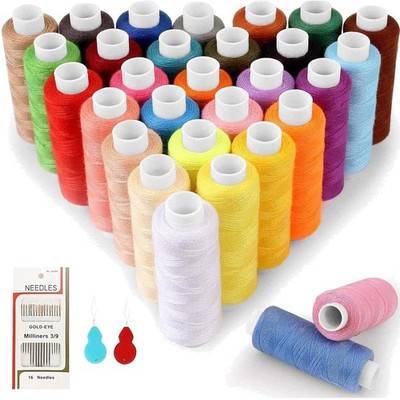 Perfektes Nähgarn Set: 60 Teile mit 30 Farben und 16 Nadeln für jedes Projekt