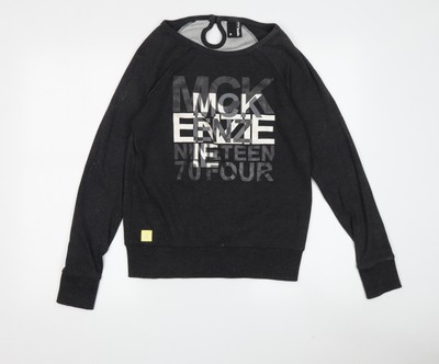 McKenzie Unisex schwarz Logo Sweatshirt Größe 8