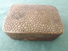 small metal tin box Shagreen pattern old circa 1920 good size 3.1/2 x 2.1/2 x 1