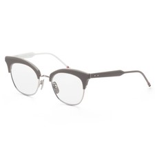 Thom Browne Womens Novelty 51mm Grey White Back Silver Opticals TB507-BGRYSLV51