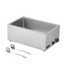 VEVOR Commercial Food Warmer Countertop Buffet Bain Marie 1200W Steam Table