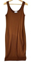 Old Navy Large Women’s Ribbed Sweater Dress Brown, Midi Length.