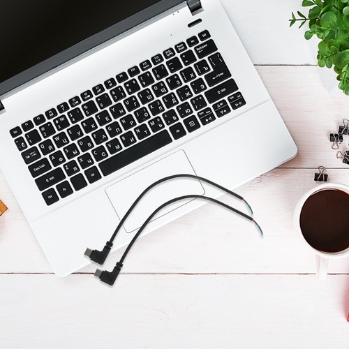 Set of 2 USB Data Cable Extender Short Extension Right Angle Plug - 第 5/12 張圖片
