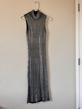 Zara Knit Mock Neck Body-con Midi Sweater Dress Women’s Small Pullover Stretchy