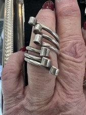 Geometric Sterling Silver Ring In Size 5.5