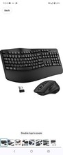 Wireless Keyboard and Mouse Combo,2.4G Full Size Wave Keys Ergonomic Keyboard