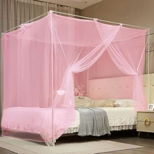 Mosquitera Para Camas Twin Rectangular Rosa De 4 Esquinas Mosquiteros Cameros US