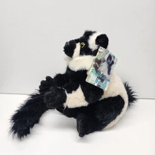 Fiesta 9.5” Sitting Ruffed Lemur Multicolor Plush Long Tail Soft New 