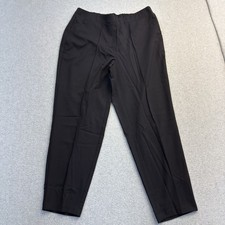 Nine West Pants Womens L Relaxed Crop Black Pull On Elastic Waist Office