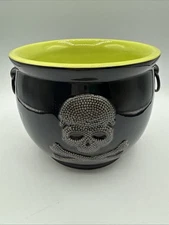 Yankee Candle Witches Cauldron Skull & Crossbones Candle Holder or Candy Bowl