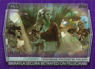 Women Of Star Wars Purple [25] Iconic Moments Chase Card IM-6 Aayla Secura Bet