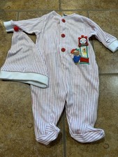 Vintage Little Me Baby  s Christmas 2 Piece Set 6 Months Sleeper Hat