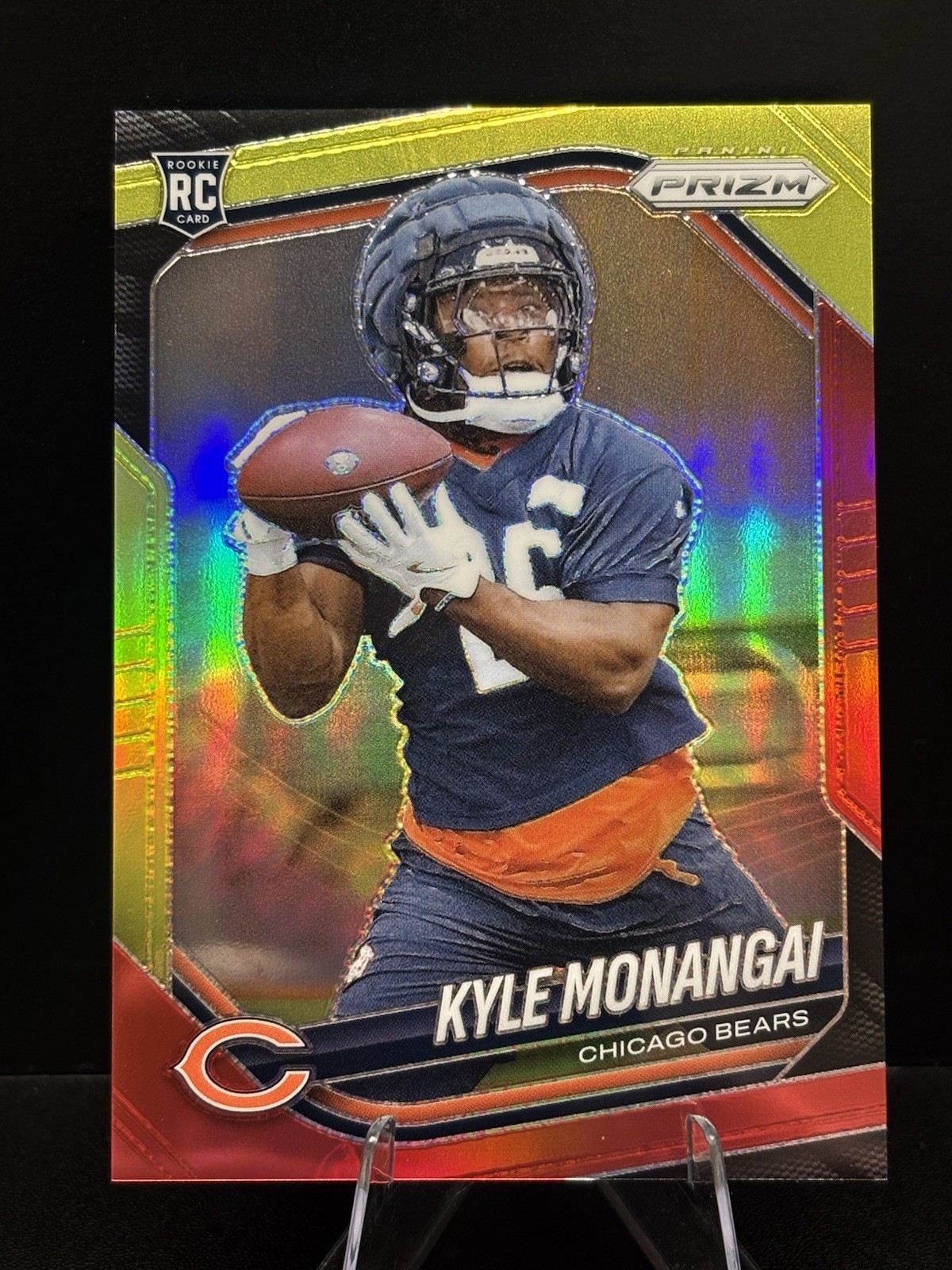 KYLE MONANGAI 2025 PANINI PRIZM INTERNATIONAL RED AND YELLOW /44 RC BEARS #348