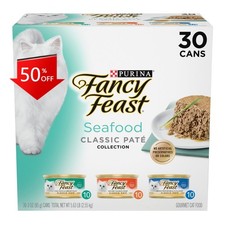 Purina Fancy Feast Seafood Classic Pat Wet Cat Food Cans - 3oz/30ct