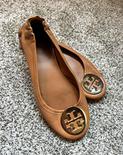 Tory Burch Women's Brown Leather Minnie Ballet Flats Size 6.5
