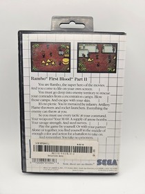 Rambo 1st Blood II Sega Master System SMS CIB Complete Authentic - Untested