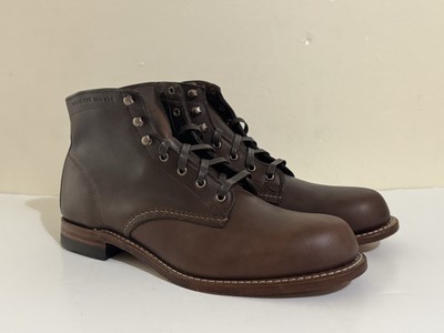 Men's Wolverine 1000 Mile Plain Toe Original Leather Boots Brown Size 11D 2nds