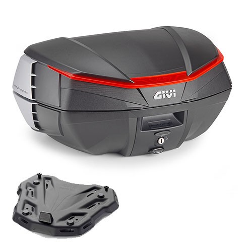 Givi V49N Bauletto 49LT Schwarz + Piastra SR3101 Suzuki DL 650 V-Strom 2011-2013-image