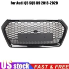 Glossy Black Front bumper Grille Honeycomb For Audi Q5 SQ5 2018-2020 SQ5 Style