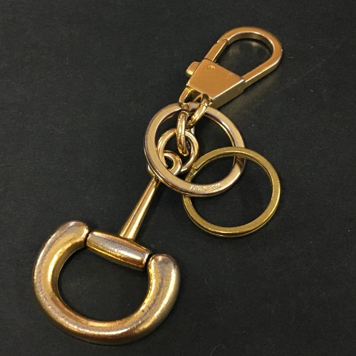 EGA GUCCI Horse Bit Gold Tone Key Ring Bag Charm/2CE0249 - Picture 4 of 8