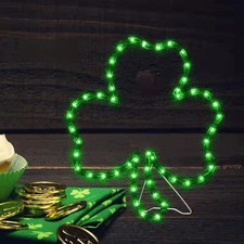 Lighted 18" Irish Shamrock Window Silhouette for St. Patrick's Day Decor