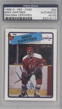 PSA/DNA 1988-89 O-Pee-Chee Mike Gartner #50 Certified Authentic Auto HOF 2n9