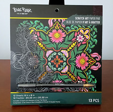 Brea Reese MANDALA Scratch Art Paper Pad 8" x 8" NEW