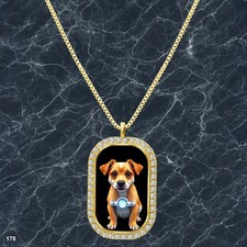 Amazing Cute Dog Puppy Pendant Necklace Image Design Sleek Gold Tone Cool