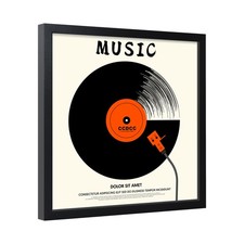 12.6x12.6 Vinyl Record Frame 1 Pack, Black Wooden Album Cover Display Frame w...