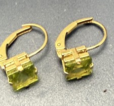 14kt Gold Peridot Earrings Mexico Vintage