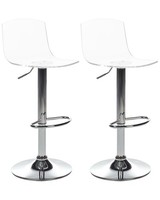 Barhocker Acryl Transparent Metallgestell HöHenverstellbar Drehbar 2Er Set Imola