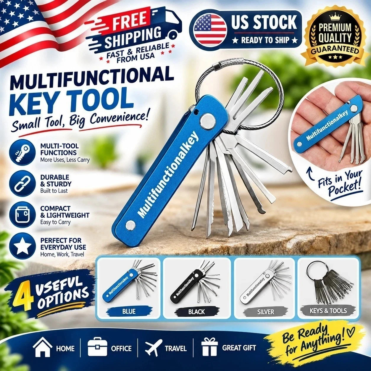 21-in-1 Locksmith Pick Tool Set Portable Foldable Lock Pick Tools Kit 8.5cm