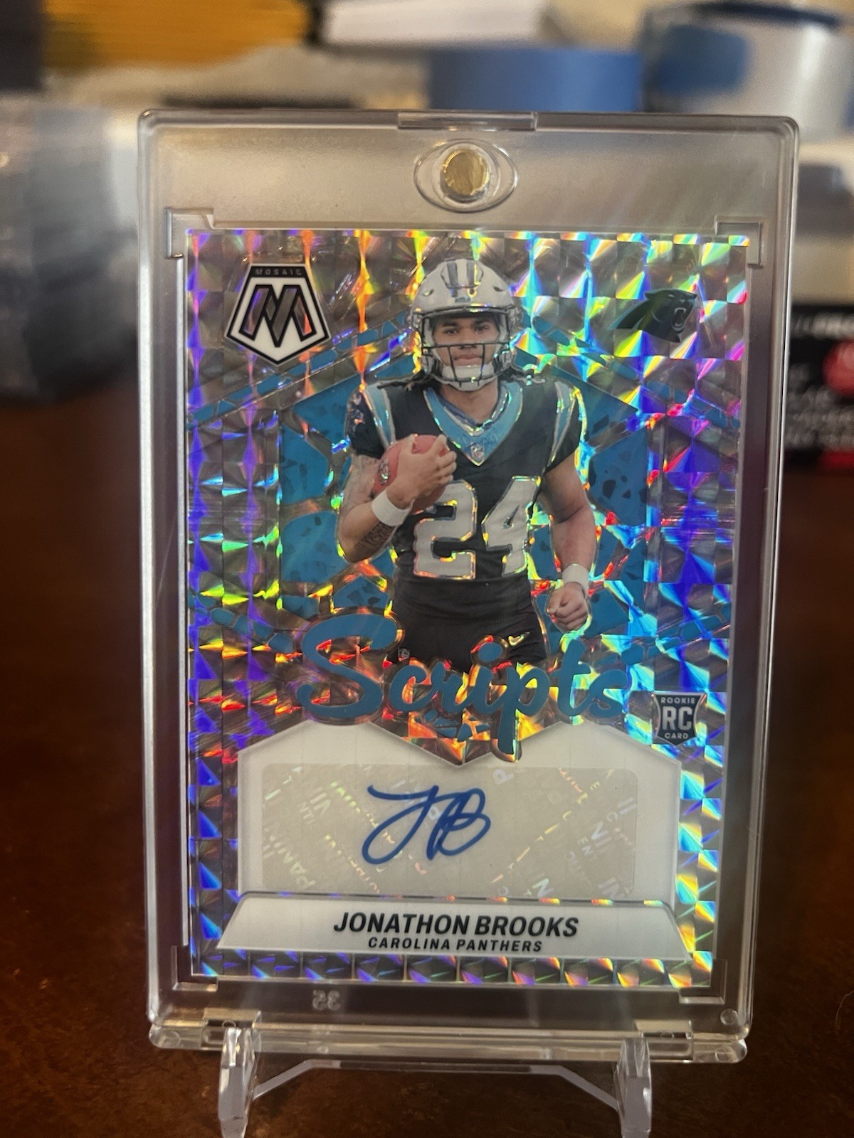 2024 Panini Mosaic Rookie Scripts Jonathon Brooks #RS-JBS (AU, RC) PANTHERS AUTO