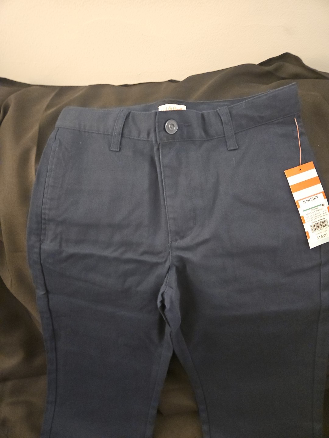 NWT CAT & JACK SCHOOL UNIFORM PANTS SIZE 8 DARK BLUE ( HUSKY)
