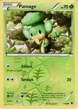 Pansage 1/98 Common Emerging Powers Pokemon Reverse Holo Near Mint