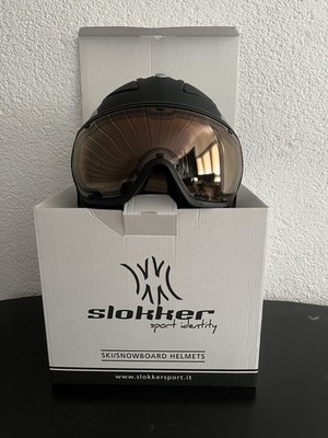Slokker Raider Pro Skihelm Schwarz Gr. 55-57, Sehr guter Zustand mit Visier