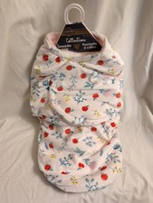 NWT Blankets  Beyond 0-3 Mos Minkie Sleeping Blanket Apples Floral Wrap Swaddle