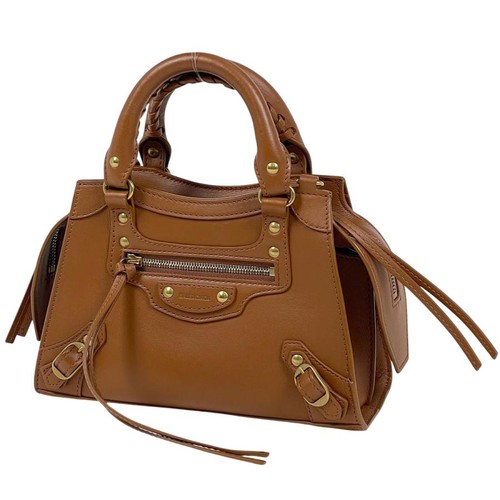 Balenciaga Neo Classic City Mini Handbag 2WAY Shoulder Bag Leather Brown #BS553