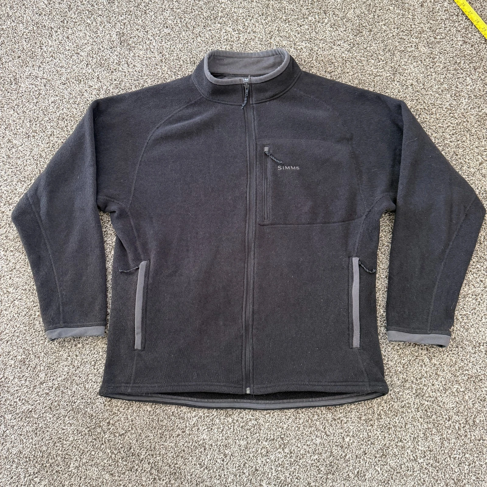 SIMMS Men's L Gray Fishing Fleece Jacket Full Zip Fleece Outdoor Soft