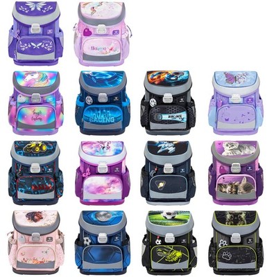 Belmil Schulranzen Set MINI FIT für kleine Kinder ab 1. Klasse mit Regenhaube